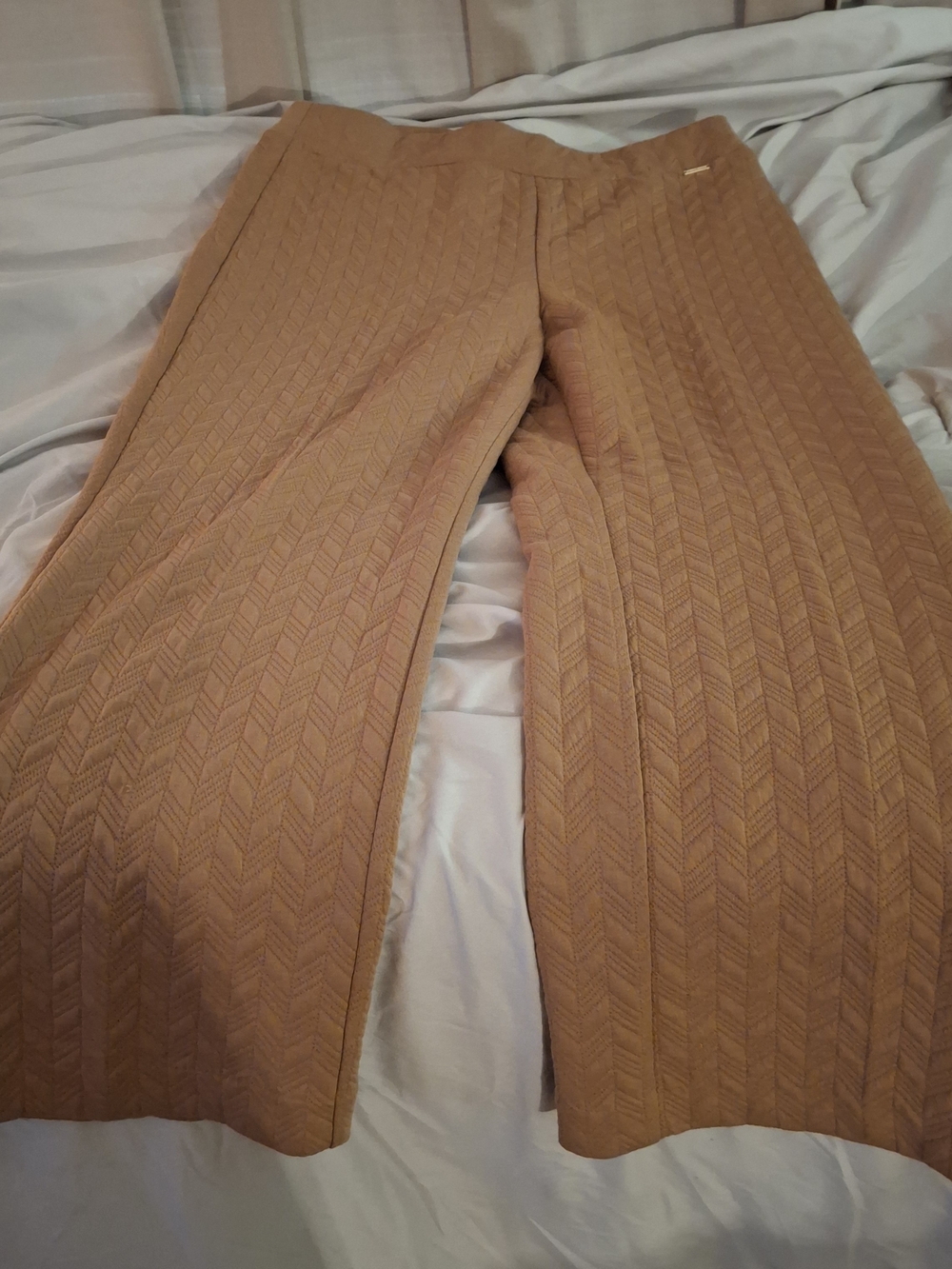 Anne Klein Textured Wide-Leg Pants in Camel - Picture 2 of 10